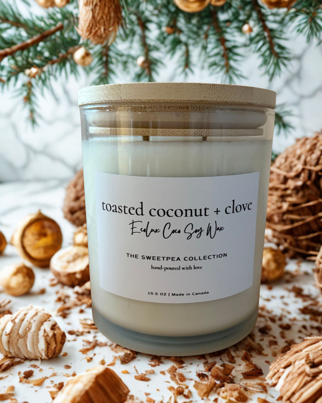 Toasted Coconut + Clove EcoLux Candle – Cozy Luxe in a Jar
