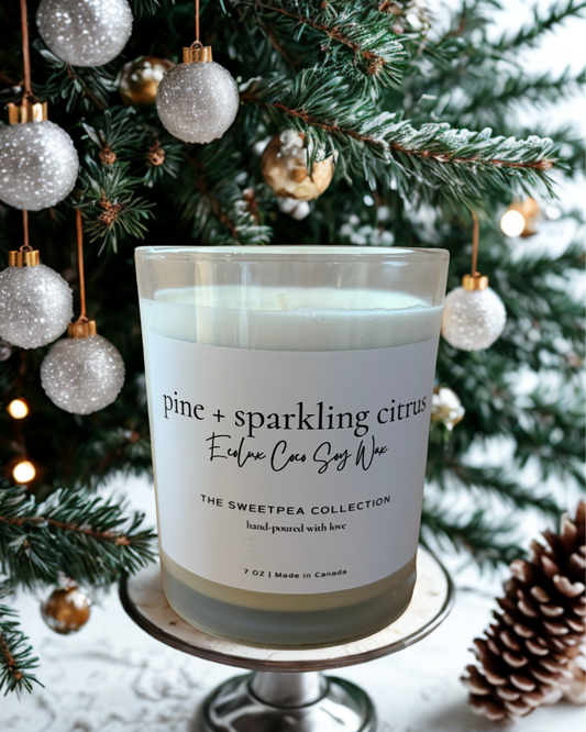 Pine + Sparkling Citrus EcoLux Candle – Christmas Morning in a Jar