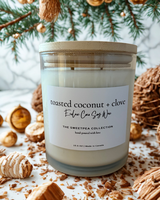 Toasted Coconut + Clove EcoLux Candle – Cozy Luxe in a Jar