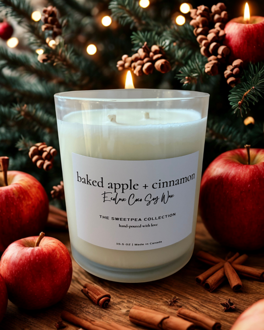 Baked Apple + Cinnamon EcoLux Candle – Cozy Pie in a Jar